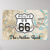 add your photos Route 66 Map Poster