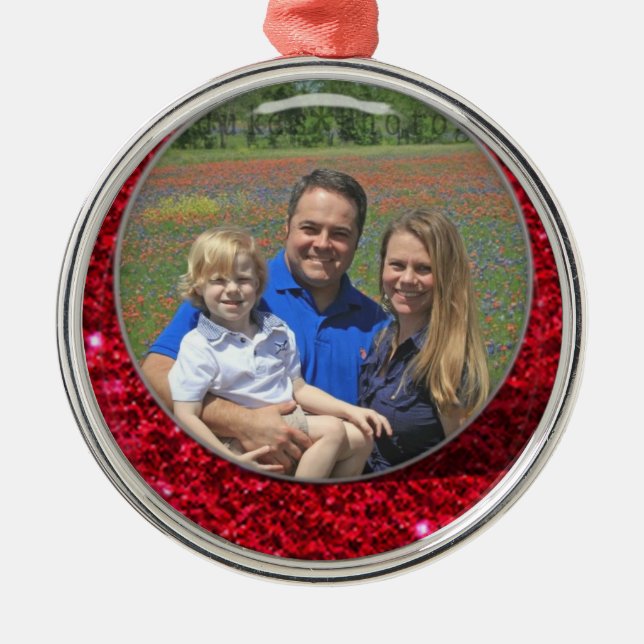 Add Your Picture Name Ornament Custimize (Front)