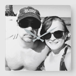 Add your Picture Personalized Couple Square Wall Clock