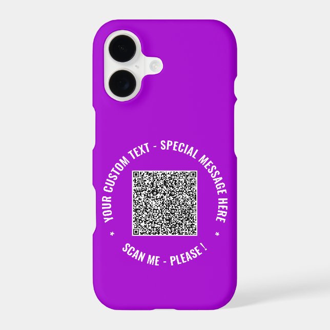 Add Your QR Code and Custom Text iPhone Case (Back)