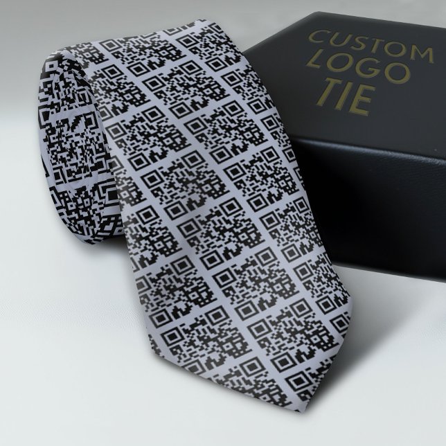 Add Your QR Code or Logo - Business Minimalist Tie (Custom Logo Neck Ties)