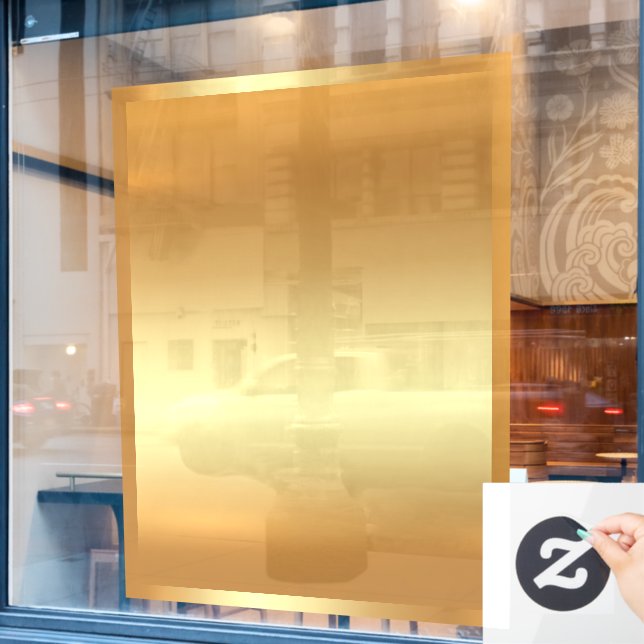 Add Your QR Code Text Logo Gold Background Blank (Cafe Window)