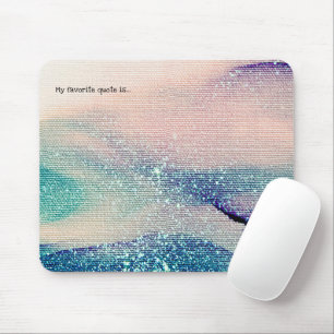 Add Your Quote or Saying Watercolor Ink Texture #3 Mouse Pad