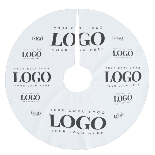 Add Your Rectangle Business Custom Logo Pattern Brushed Polyester Tree Skirt (Front)
