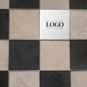 Add Your Rectangle Business Logo Simple Minimalist Ceramic Tile