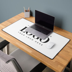 Add Your Rectangle Business Logo Simple Minimalist Desk Mat