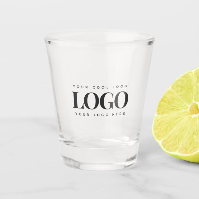 Add Your Rectangle Business Logo Simple Minimalist Shot Glass (Front)
