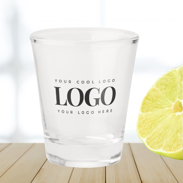 Add Your Rectangle Business Logo Simple Minimalist Shot Glass (Creator Uploaded)