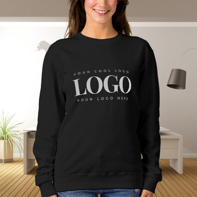 Add Your Rectangle Business Logo Simple Minimalist Sweatshirt (Creator Uploaded)