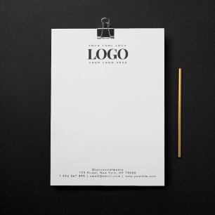 Add Your Rectangle Business Logo & Text Minimalist Custom Letterhead