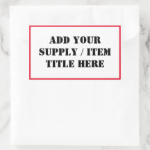 Add Your Supply / Item Title Organisation Labels