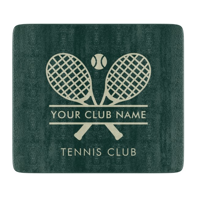 Add Your Tennis Club Name Team Camp Custom Cutting Board (Front)
