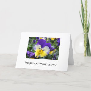 Add your text all occasion greeting card. pansies card