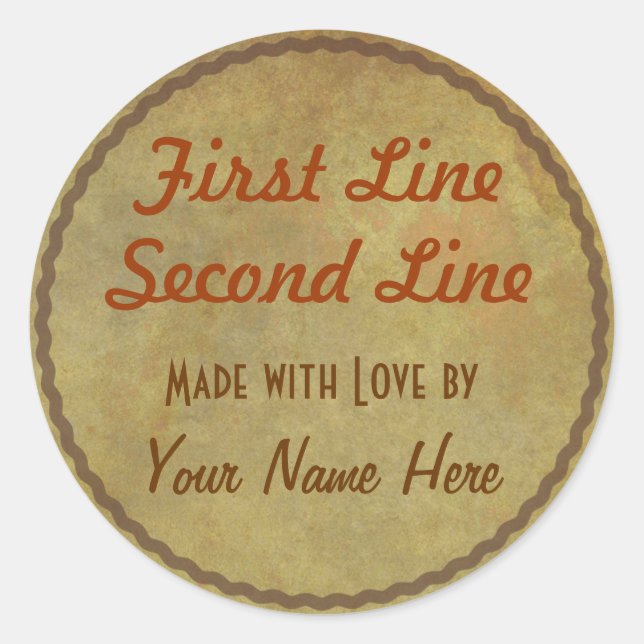 Add Your Text Baking or Craft Custom Gift Sticker (Front)