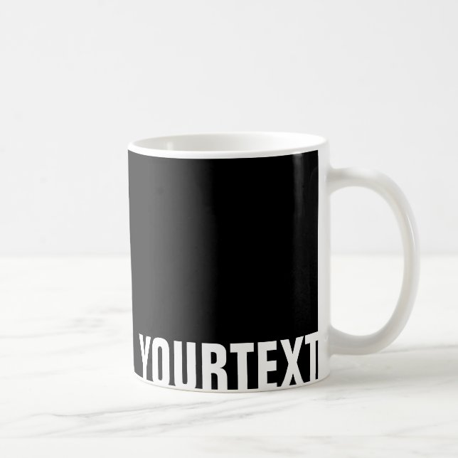 Add Your Text Black White Creative Modern Design Coffee Mug (Right)