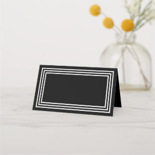 Add Your Text Black with Triple White Borders Place Card