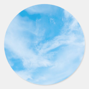 Add Your Text Blank Template Blue Sky Clouds Classic Round Sticker