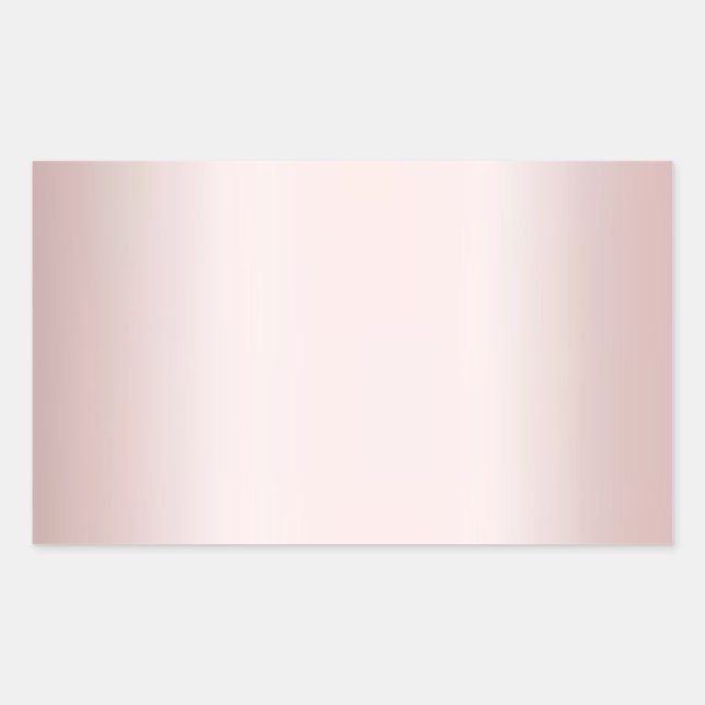 Add Your Text Blank Template Elegant Rose Gold Rectangular Sticker (Front)