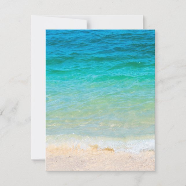 Add Your Text Blue Sea Waves Beach Seaside Sand Bl Card (Front)