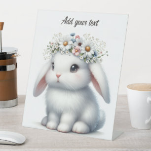 Add your text/ Brighten Somebunny's Day Pedestal Sign