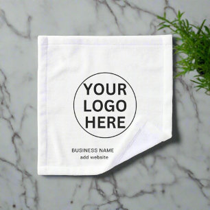 Add Your Text & Business Logo Black & White Promo Wash Cloth