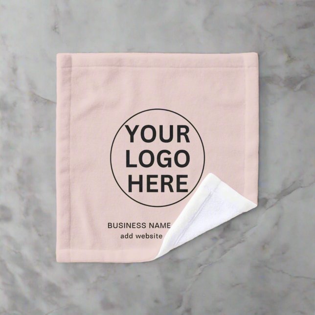 Add Your Text & Business Logo Blush Pink Promo Wash Cloth (Creator Uploaded)