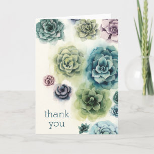 Add Your Text   Cluster of Succulents Thank You Card