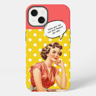 Add your text Colourful vintage Pink Yellow Girly iPhone 13 Case