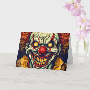 Add Your Text   Creepy Funhouse Clown Card