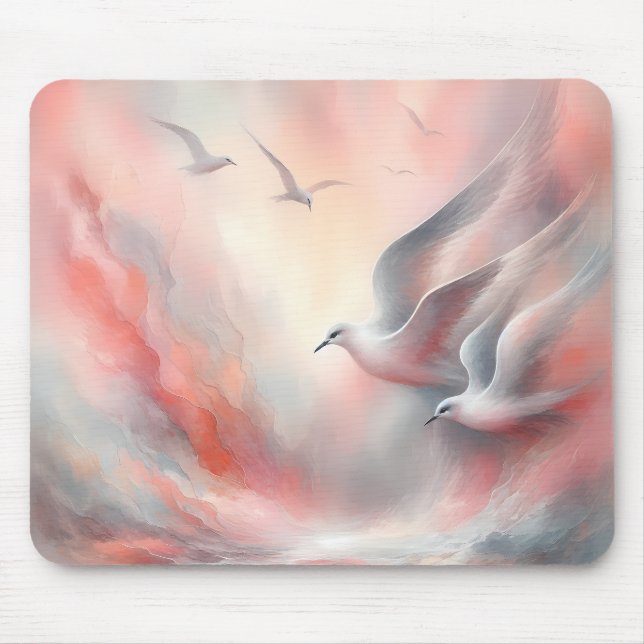 Add Your Text Flying Seagulls Mouse Pad (Front)