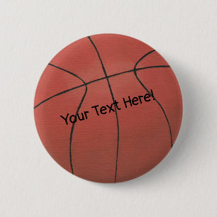 Add Your Text Here Basketball Pin on Buttons