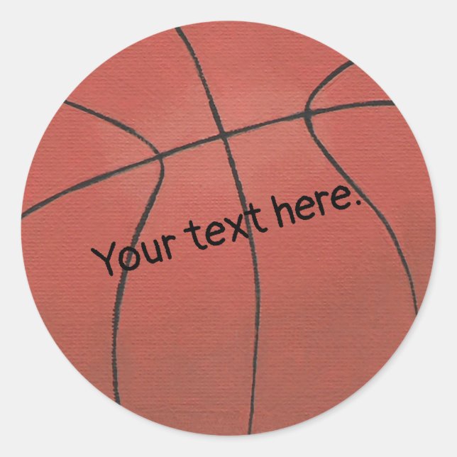Add Your Text Here Basketball Stickers (Front)