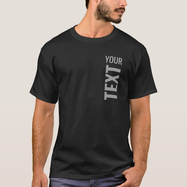 Add Your Text Here Template Mens Basic Black T-Shirt (Front)
