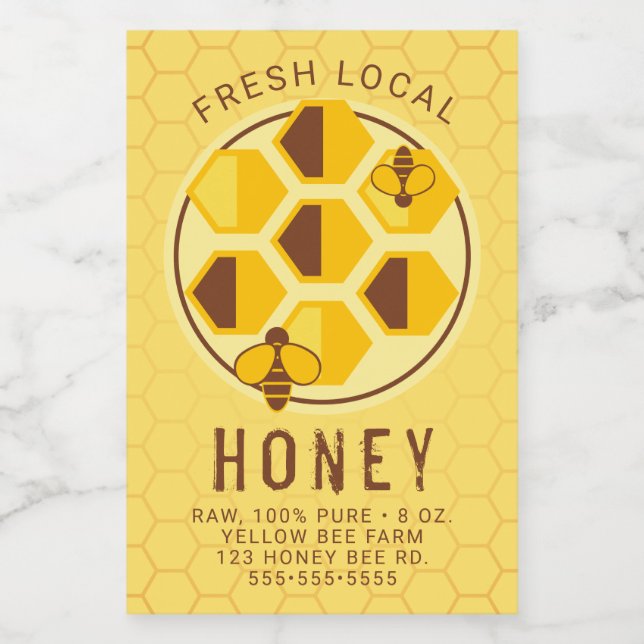 Add Your Text | Honeycomb Jar Label (Single Label)