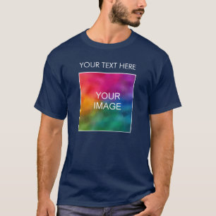 Add Your Text Image Logo Template Men's Navy T-Shirt
