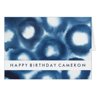 Add Your Text   Indigio Watercolor Print Circles