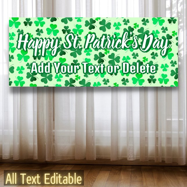 Add Your Text Ireland Irish Party St Patrick's Day Banner (Creator Uploaded)