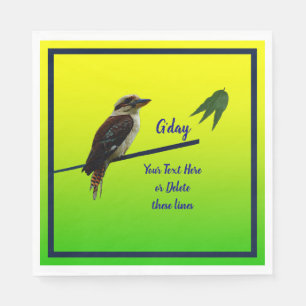 Add Your Text, Kookaburra Australia Day Party  Napkin