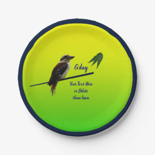 Add Your Text, Kookaburra Australian Party 7" Paper Plate