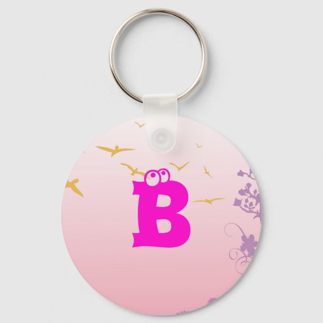Add your text, letter B Key Ring (Front)