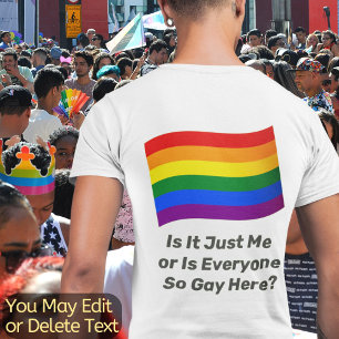 Add Your Text LGBT Gay Pride Flag Rainbow Flag T-Shirt
