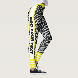 Add your text Modern colourful design l Zebra Leggings