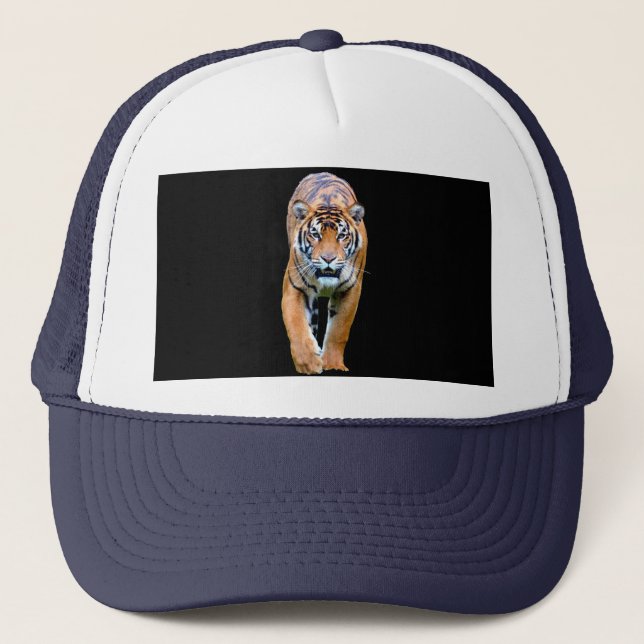 Add Your Text Modern Pop Art Tiger Template Trucker Hat (Front)