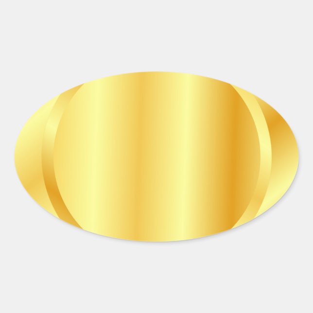 Add Your Text Monogram Faux Gold Blank Template Oval Sticker (Front)