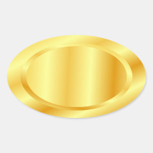 Add Your Text Monogram Faux Gold Blank Template Oval Sticker
