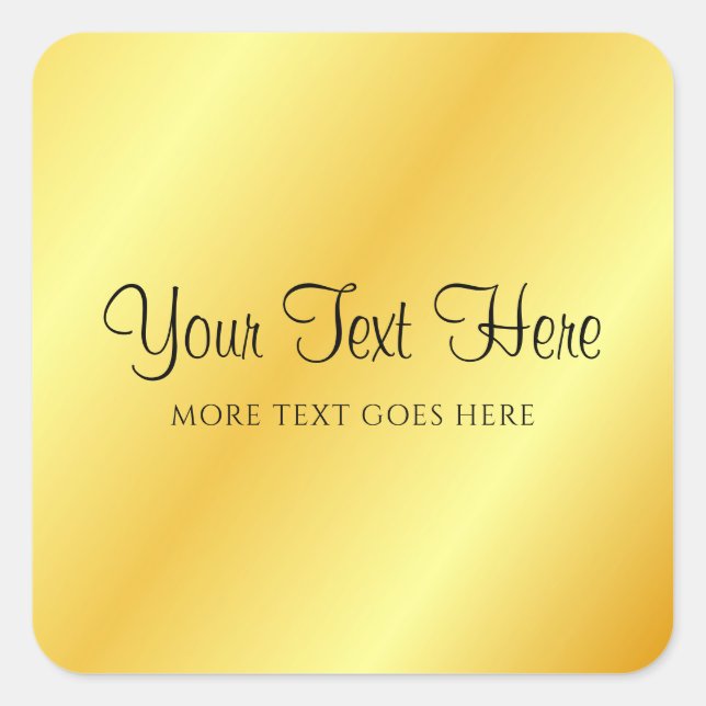 Add Your Text Monogram Initial Name Typography Square Sticker (Front)