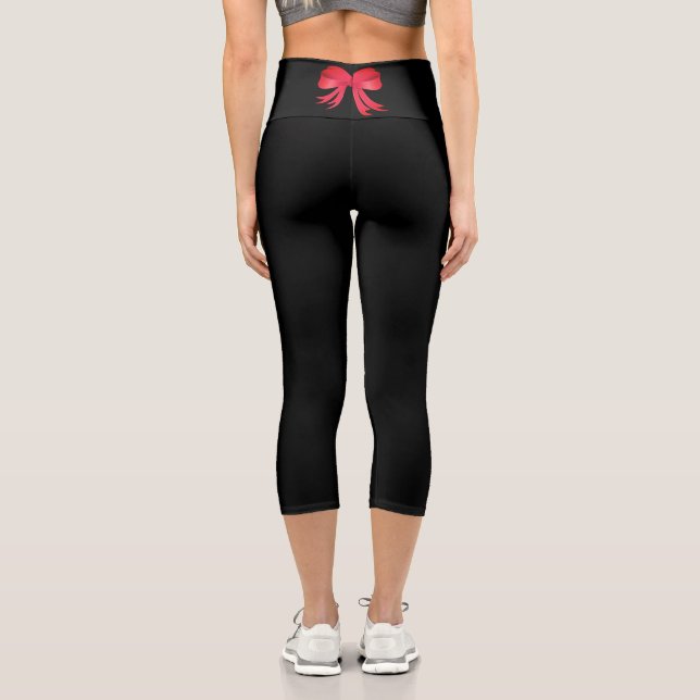 Add Your Text/Name/Colour - Red Ribbon Leggings (Back)