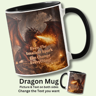 Add Your Text Name Fire Dragon In His Lair Mug