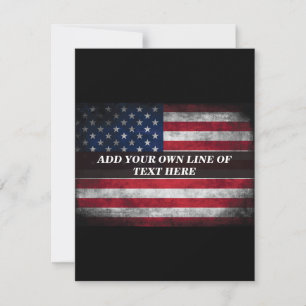 Add your text on American flag  Announcement