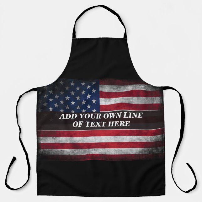 Add your text on American flag  Apron (Front)